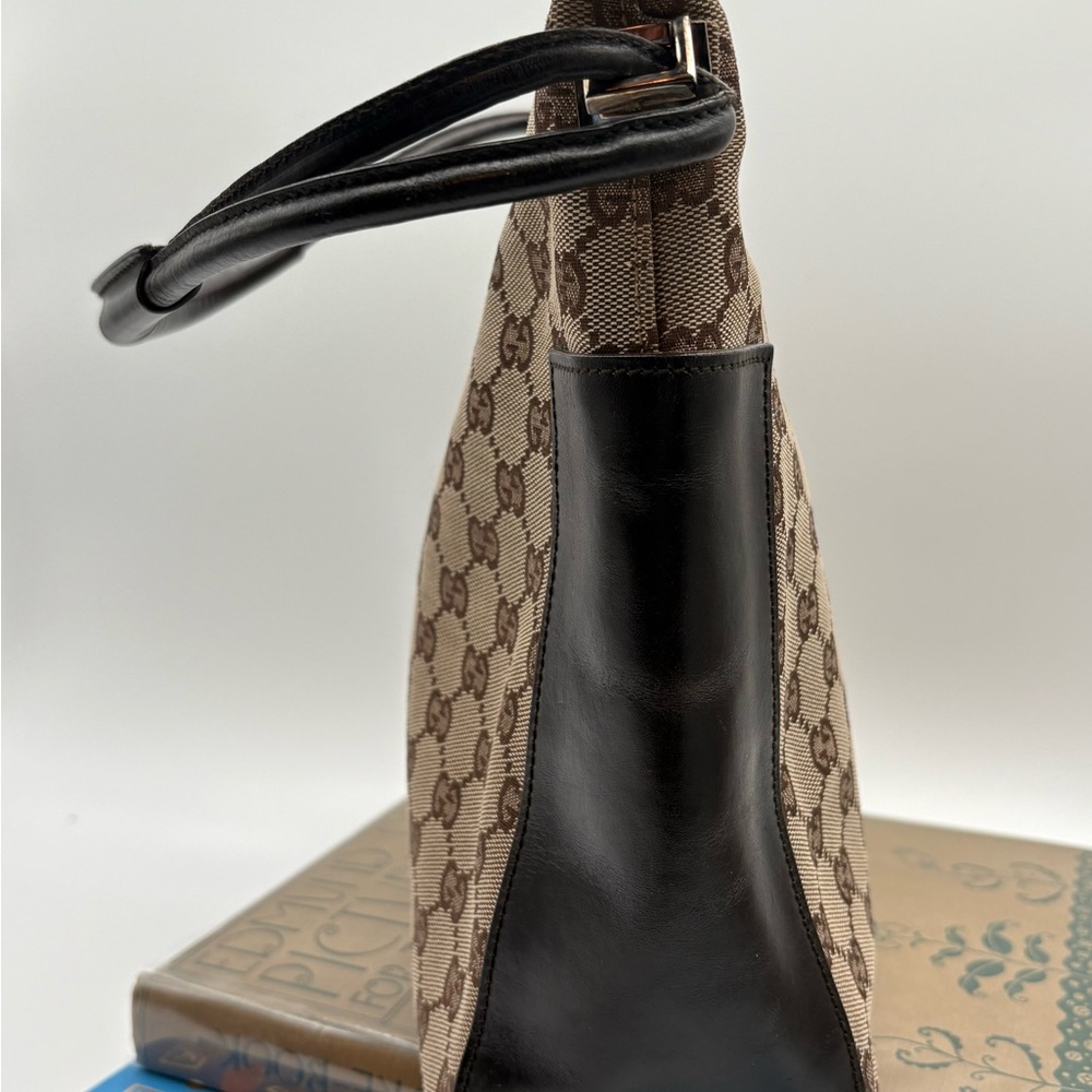 Gucci Brown GG Canvas Shoulder Bag with Leather Trim - Picture 4 of 8